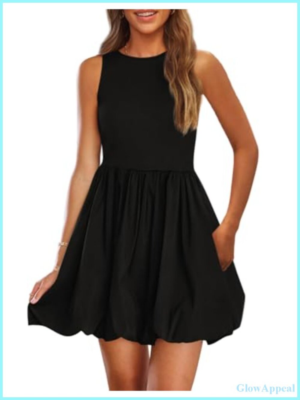 PRETTYGARDEN Women's Bubble Sleeveless Mini Tank Dress Casual Summer